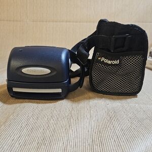 Polaroid 600 One Step Express Blue Instant Camera Film Hand Strap Tested, Works!